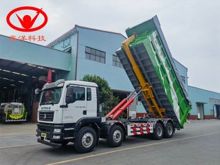 31噸重汽汕德卡前四后八勾臂垃圾車